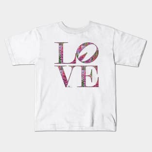 LOVE Letters July Birth Month Flower Delphinium Kids T-Shirt